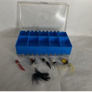 Vintage Fly Fishing Lures Lot of 6 HANDMADE lures with box